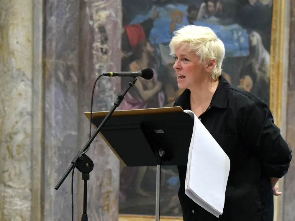 Juliana Snapper rehearsing Philippe Manoury’s “Tell me all. Tell me now”. 2026 Chigiana International Festival